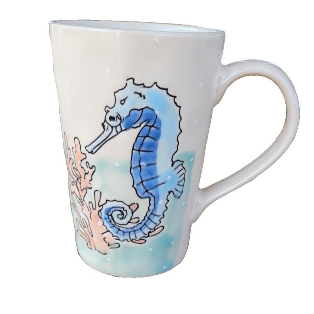 Seahorse By Spectrum Design Mug 18oz  Aquatic Tide Watercolor Nautical 2024 NEW